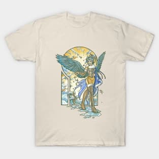 Angel of Winter Mucha Inspired Art Nouveau Angels of the Seasons Series T-Shirt